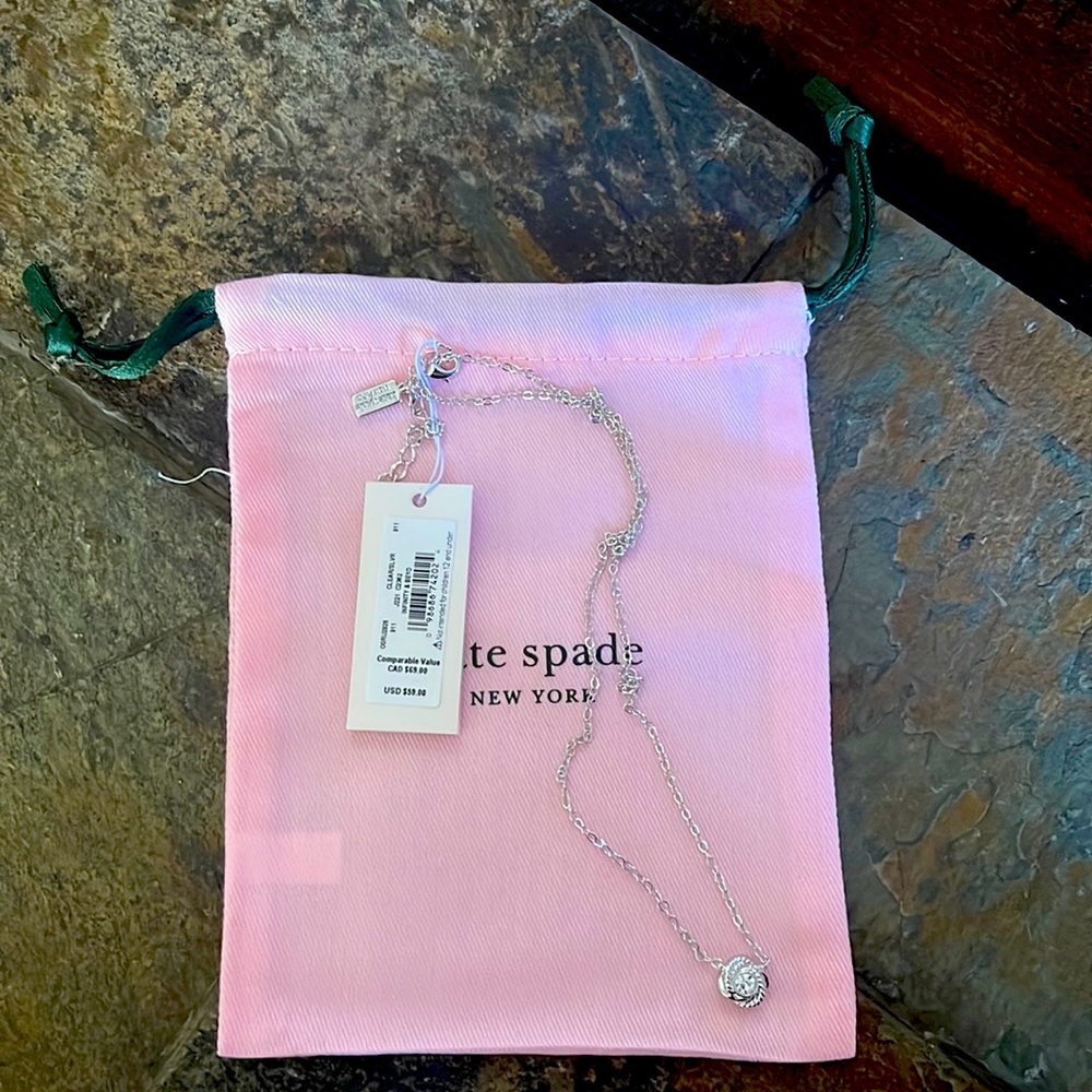 NWT Kate Spade Silver Knot Necklace